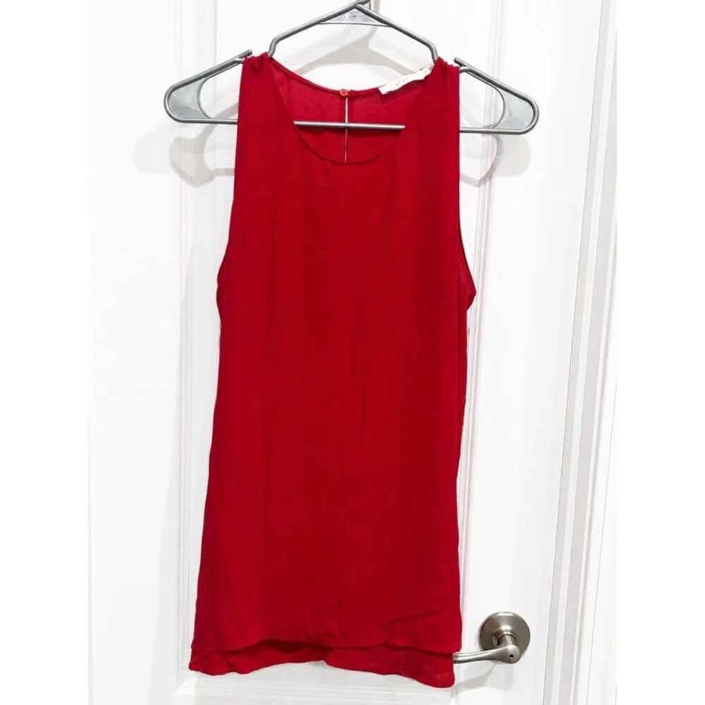 Lush Women’s Red Sleeveless Blouse Top Size Medium